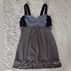 Lululemon Run: Back On Track Tank Black/Classic Stripe Polar Haze Size 6